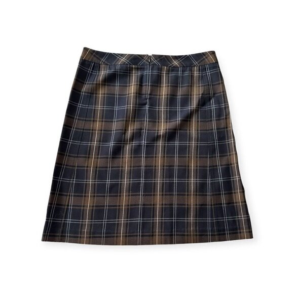 MIU MIU Tartan Plaid Straight Wool Skirt, Size 44 Italy - Picture 5 of 13